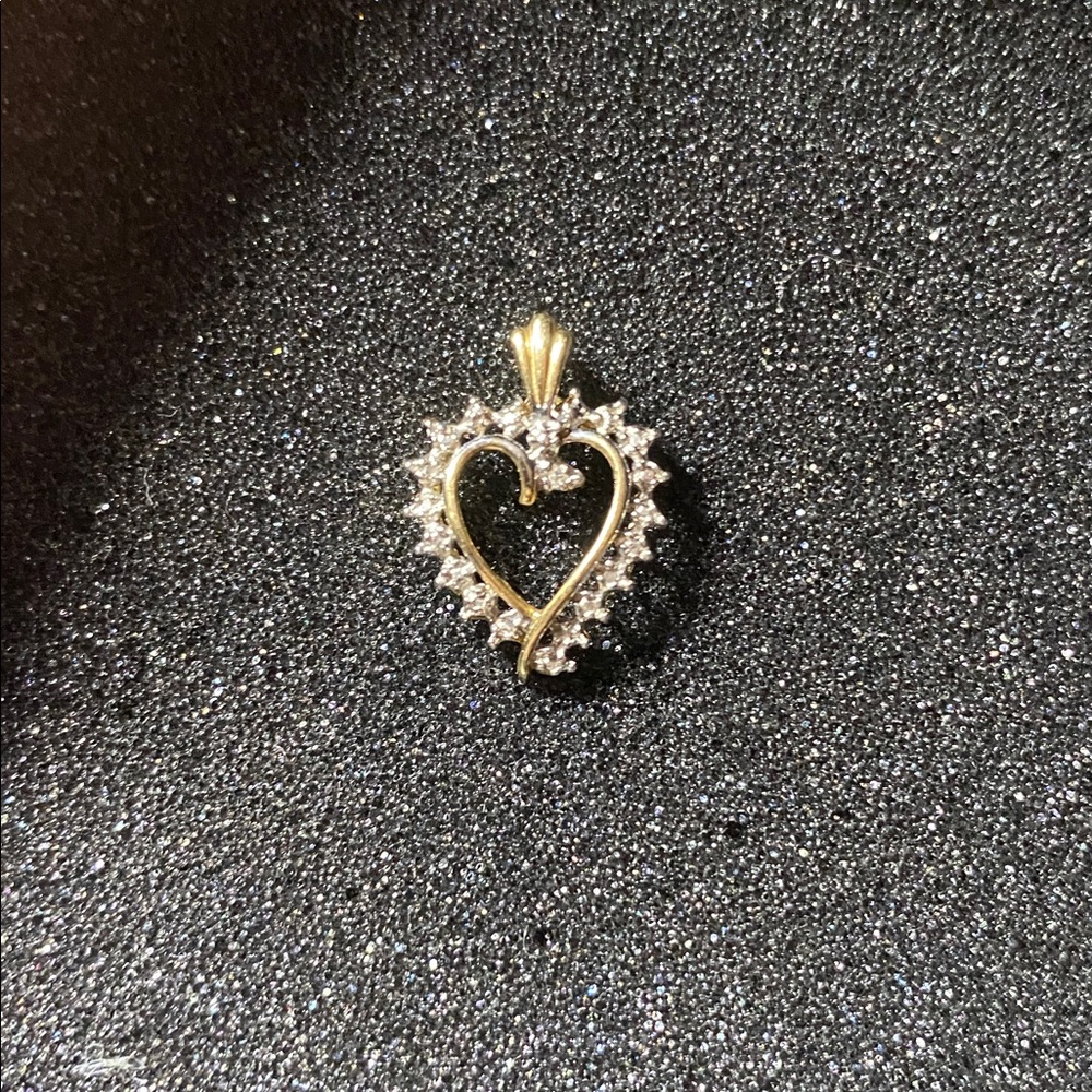 Elegant 10k Diamond Heart Pendant